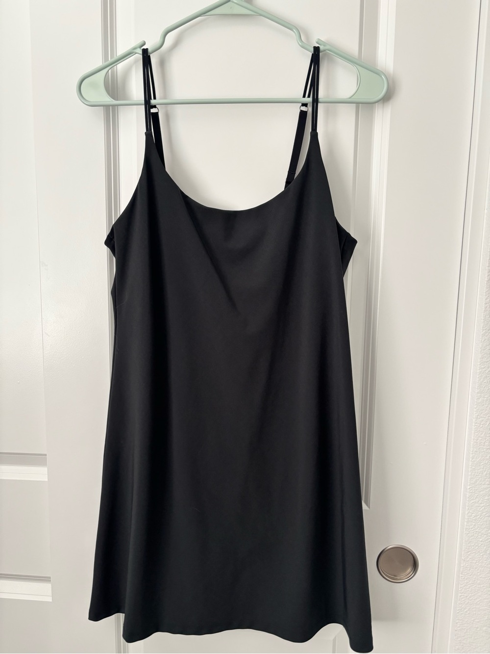 Abercrombie & Fitch Black Satin Slip Dress with Spaghetti Straps